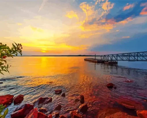 Lake Overholser Oklahoma Diamond Painting