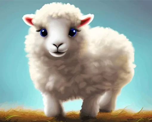 Lamb Fluffy Diamond Painting