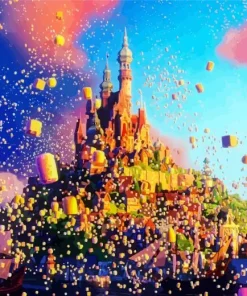 Lantern Tangled Castle Diamond Painting
