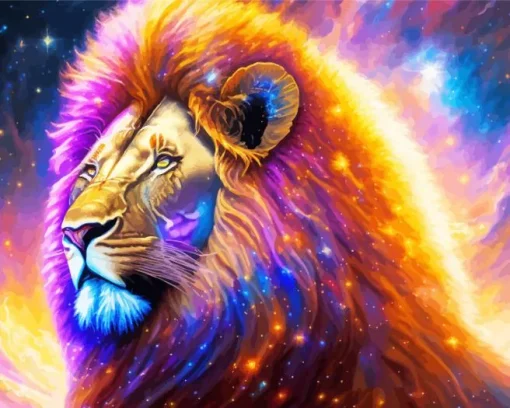 Lion Galaxy Diamond Painting
