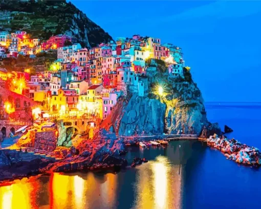 Manarola By Night Diamond Painting