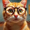 Nerd Cat Diamond Painting