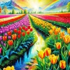 Rainbow Flower Field Diamond Painting