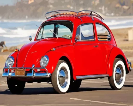Red Bug Car Diamond Painting