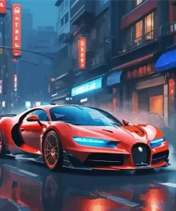 Red Bugatti Diamond Painting
