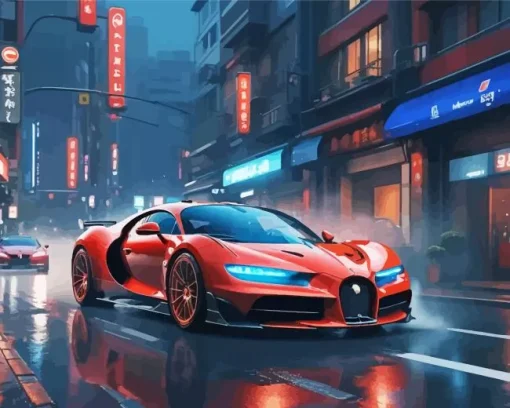Red Bugatti Diamond Painting