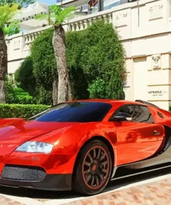 Red Bugatti Veyron Diamond Painting