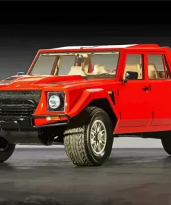 Red Lamborghini Truck Diamond Painting