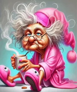 Sleepy Old Lady Diamond Painting