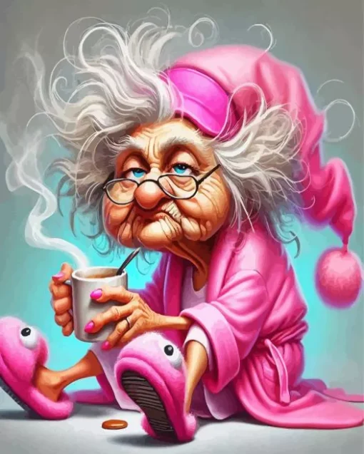 Sleepy Old Lady Diamond Painting