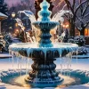 Snowy Fountain Diamond Painting