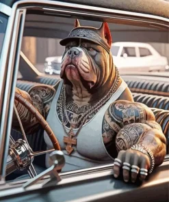 Strong Gangster Dog Diamond Painting