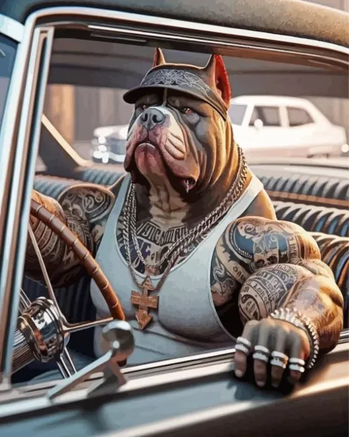 Strong Gangster Dog Diamond Painting