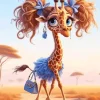 Stylish Funny Giraffe Diamond Painting