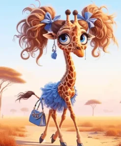 Stylish Funny Giraffe Diamond Painting