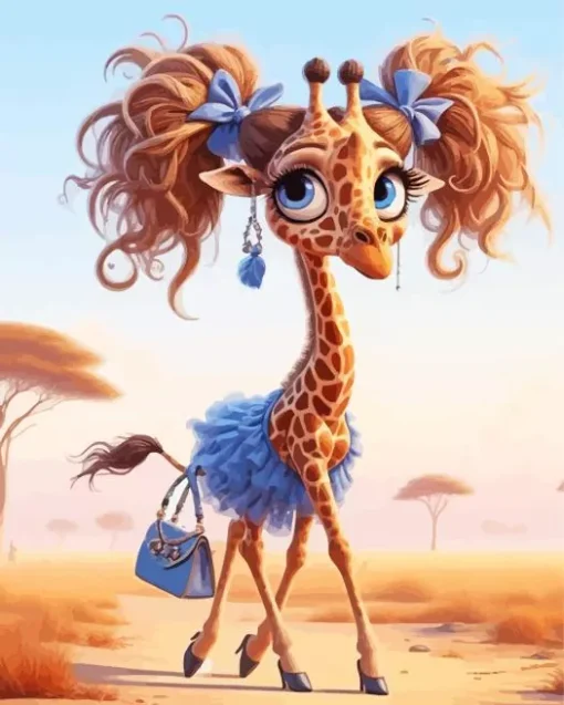 Stylish Funny Giraffe Diamond Painting