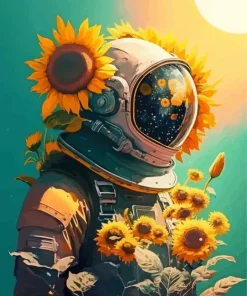 Sunflowers Astronaut Diamond Painting