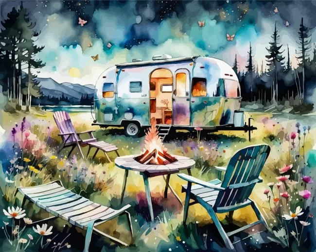 Aesthetic Caravan Camp Diamond Paintings Aesthetic Caravan Camp Diamond Painting