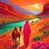Arabian Camel And Girl Diamond Painting