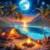 Beach Campsite Diamond Painting
