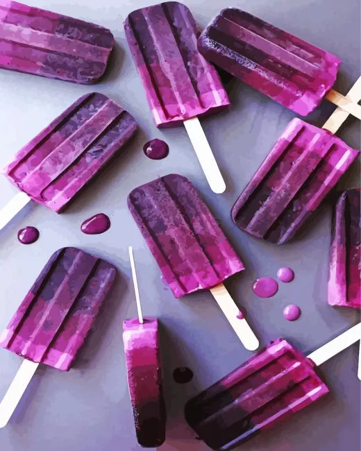 Blackberry popsicles Diamond Paintings Blackberry Popsicles Diamond Painting