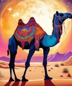 Camel in Desert Diamond Painting