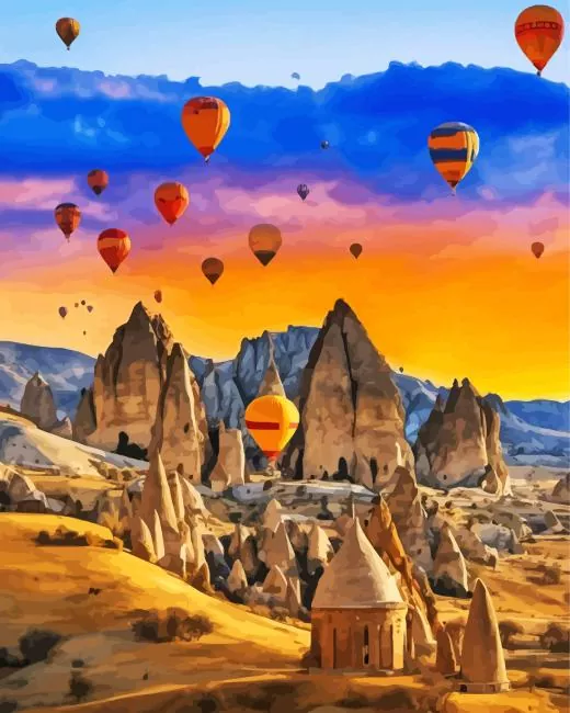Cappadocia Hot Air Balloons Diamond By Numbers Cappadocia Hot Air Balloons Diamond Painting