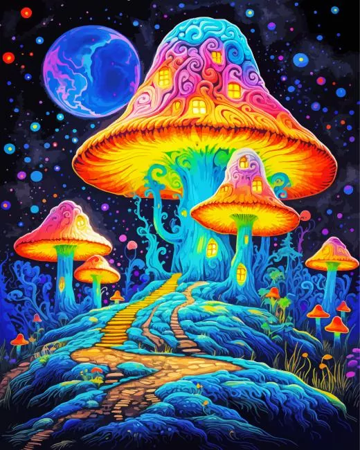 Cartoon magic mushroom houses Diamond Paintings Cartoon Magic Mushroom Houses Diamond Painting
