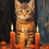Cat And Candles Diamond Painting