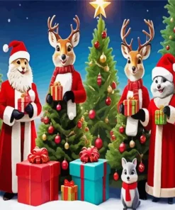 Christmas Animals Diamond Painting