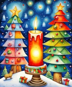 Christmas Candle Diamond Painting
