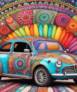 Colorful Hippie Car Diamond Painting
