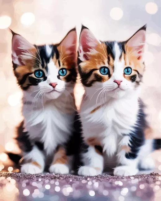 Cute calico kittens Diamond Paintings Cute Calico Kittens Diamond Painting