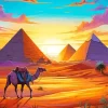 Egyptian Camel At Sunset Diamond Painting