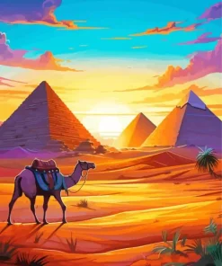 Egyptian Camel At Sunset Diamond Painting