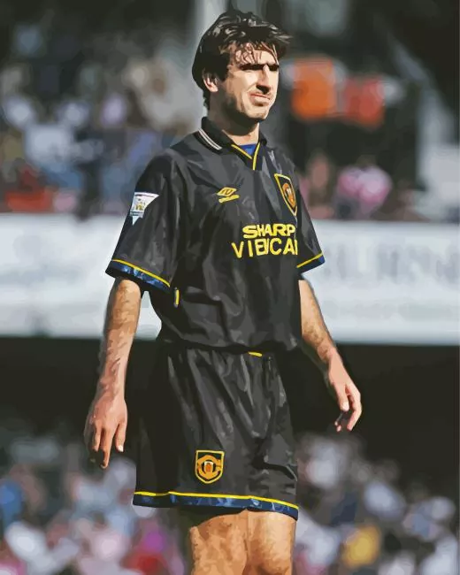 Eric Cantona black jersey Diamond By Numbers Eric Cantona Black Jersey Diamond Painting
