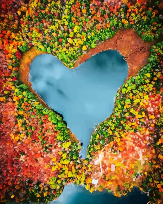 Fall canada heart lake Diamond Paints Fall Canada Heart Lake Diamond Painting