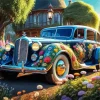 Floral Old Car Diamond Painting