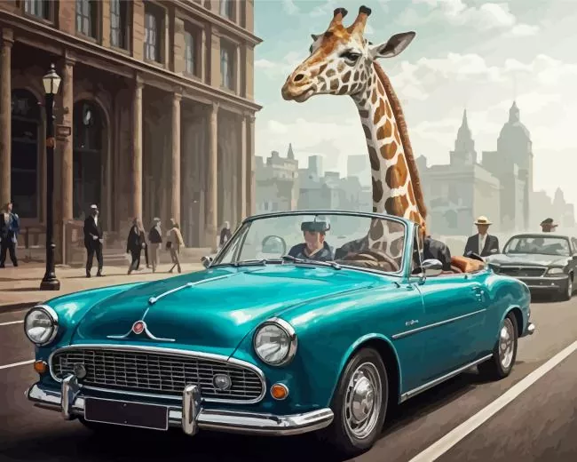 Giraffe Driving a Car Diamond Dotz Giraffe Driving a Car Diamond Painting