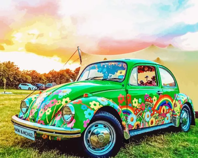 Hippie Car Diamond Paintings Hippie Car Diamond Painting