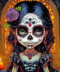 Little Sugar Skull Girl Diamond Painting