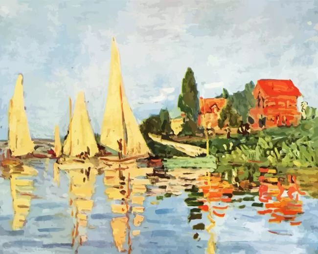 Monet Regatta at Argenteuil Diamond Paintings Monet Regatta at Argenteuil Diamond Painting