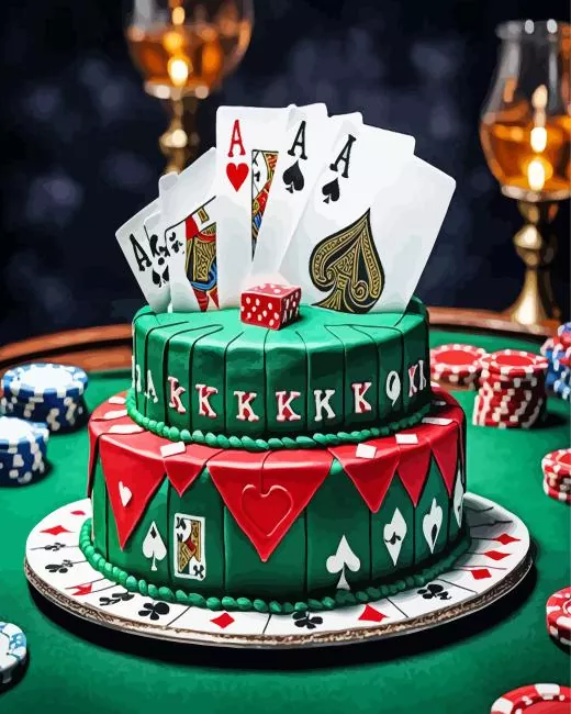Poker Cards Cake Diamond by Numbers Poker Cards Cake Diamond Painting