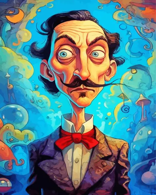 Salvador Dali Caricature Diamond Paintings Salvador Dali Caricature Diamond Painting