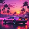 Sport Car And Sunset Diamond Painting