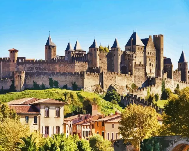 The Medieval City Carcassonne Diamond Paintings The Medieval City Carcassonne Diamond Painting