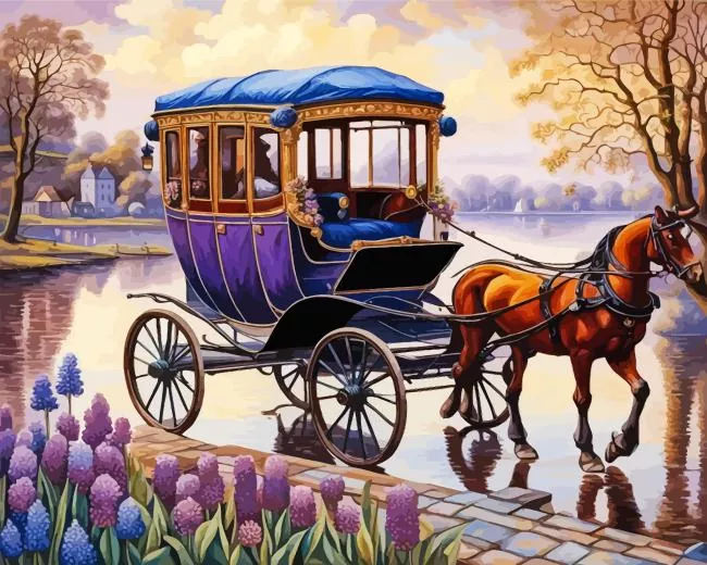 Vintage carriage Diamond by Numbers Vintage Carriage Diamond Painting