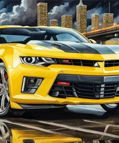 Yellow Camaro Art Diamond Painting