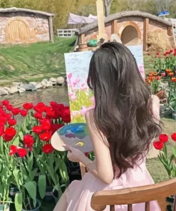 Aesthetic Painter Girl Diamond Painting