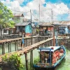 Animated Fishing Village Diamond Painting